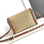 Valentino Garavani Rockstud Small Raffia Shoulder Bag Natural 22Cm - Image 4