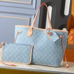 Louis Vuitton Neverfull Mm Bag Monogram Denim Blue 31Cm - Image 3