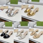 Gucci Nojum Women's Slide Sandal Metallic Gold ‎817257 B8B00 8024 - Image 7