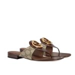 Gucci Women'S Blondie Thong Sandals Brown 752659 9I650 9769 - Image 8