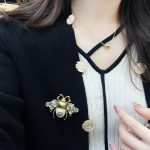 Gucci Gg Bee Brooch Gold With Stone - Image 8