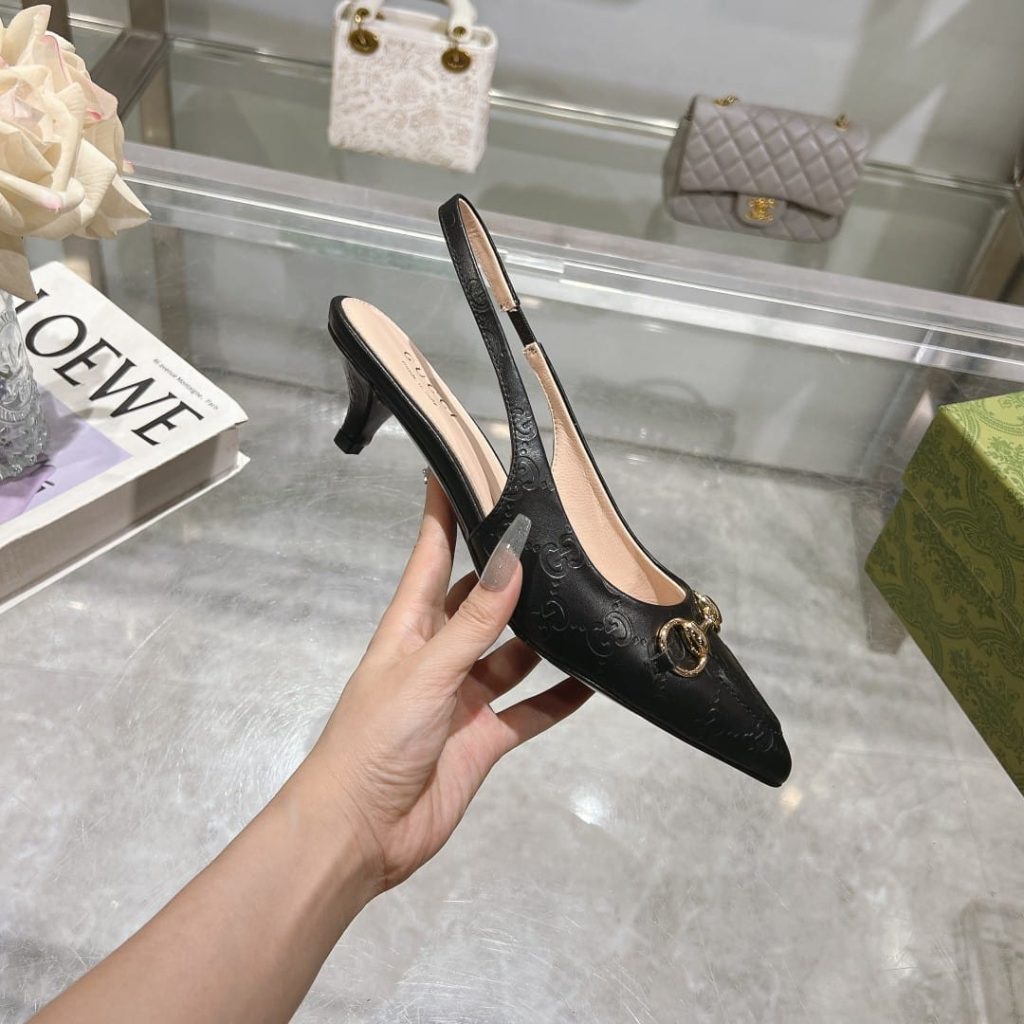 Gucci Horsebit Slingback Pump Black 782407 AAEGJ 1000 - Image 4