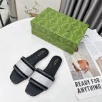 Gucci Women Slide Sandal With Web Black And White 817564 FAECG 8843 - Image 3
