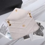 Saint Laurent Puffer Small In Leather Gold Hardware White 29Cm 5774761EL079207 - Image 4