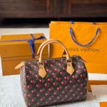 Louis Vuitton X Takashi Murakami Monogram Cerise Speedy 25 Gold Hardware Brown 25cm - Image 3