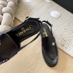 Chanel Interlocking Cc Logo Slingback Flats Black - Image 10