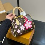 Louis Vuitton X Murakami Speedy Bandoulière 25 Cherry Blossom Monogram Coated Canvas Sakura Brown 25Cm M14174 - Image 4