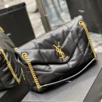 Saint Laurent Puffer Medium In Leather Gold Hardware Black 35cm 5774751EL071000 - Image 6