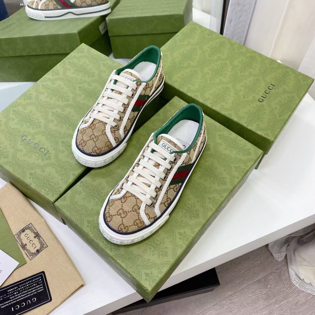 Gucci Tennis 1977 Sneaker Beige Abony 606111 Hvk20 9766 - Image 7
