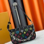 Louis Vuitton X Murakami Pochette Accessoires Multicolore Noir 22cm M13663 - Image 3