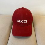 Gucci Embroidered Cotton Baseball Cap Red - Image 3
