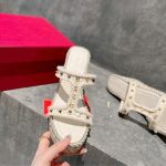 Valentino Rockstud Laminated Nappa Wedge Sandal Natural 4W2S0GI5DYM YBS - Image 6