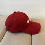 Gucci Embroidered Cotton Baseball Cap Red - Image 4