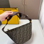 Fendi FF Jacquard Melon Small Brown 24Cm 7VA635ASIQF19KW - Image 3