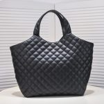 Saint Laurent Icare Maxi Quilted Shoulder Bag Black 50cm 698651AAANG1000 - Image 4