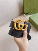 Gucci Gg Marmont Wide Belt Black Gold Logo 4Cm 406831 Dj20T 1000 - Image 3