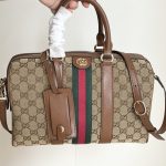 Gucci Ophidia Medium Boston Bag Beige And Brown GG Canvas 30Cm ‎857595 FAFUF 9870 - Image 5