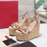 Valentino Garavani Natural Logo Wedges Sandal Beige 6W0S0Ly9Cec32H - Image 3