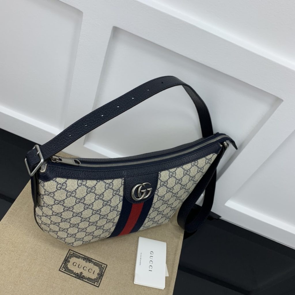 Gucci Ophidia Small Shoulder Navy Blue Bag 598125 2Zgmn 4076 - Image 4