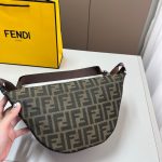 Fendi FF Jacquard Melon Small Brown 24Cm 7VA635ASIQF19KW - Image 4
