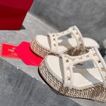 Valentino Rockstud Laminated Nappa Wedge Sandal Natural 4W2S0GI5DYM YBS - Image 9