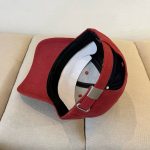 Gucci Embroidered Cotton Baseball Cap Red - Image 6
