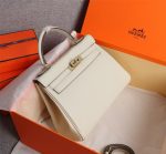Hermes Kelly White Sellier Rouge Epsom Gold Hardware 25Cm - Image 7