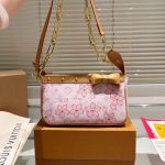 Louis Vuitton X Takashi Murakami Cherry Blossom Pochette Accessoires Bag Pink 20cm - Image 3