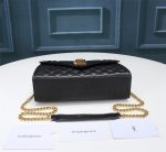 Saint Laurent Envelope Small In Quilted Grain De Poudre Embossed Leather Gold Black 21Cm 600195Bow911000 - Image 6