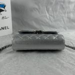 Chanel 23P Clutch With Chain Bag Grained Leather Silver 18cm - Image 5