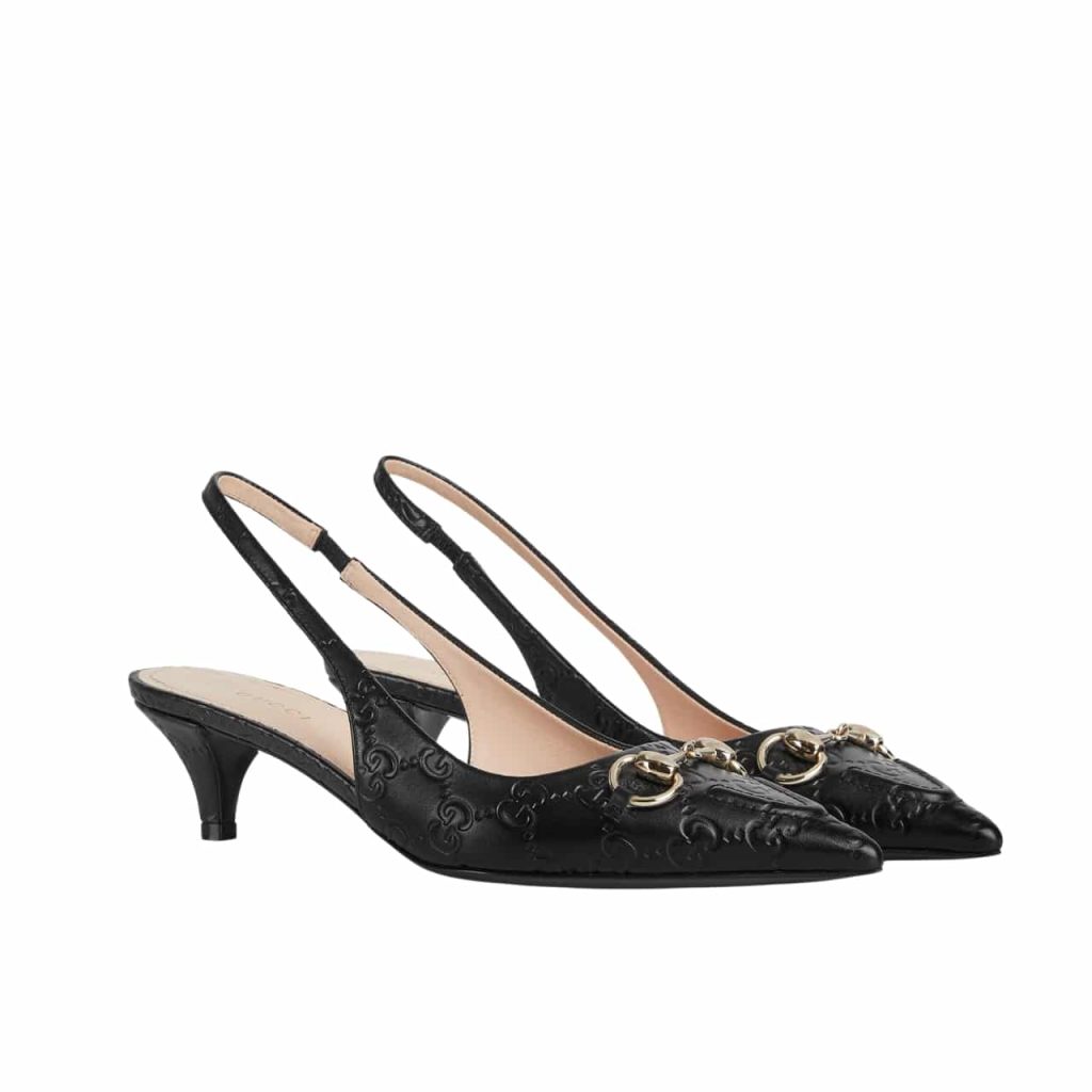 Gucci Horsebit Slingback Pump Black 782407 AAEGJ 1000 - Image 2