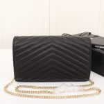 Saint Laurent Classic Cassandre Grain De Poudre Chain Wallet Black 22cm 377828BOW011000 - Image 5