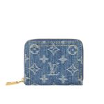 Louis Vuitton Zippy Coin Purse Wallet Denim Blue 11Cm M82957