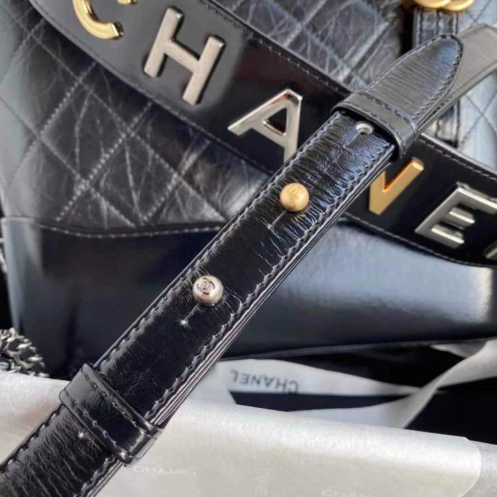 Chanel Gabrielle Small Hobo Bag Smooth Gold Silver Tone Black 20Cm As1582 B03936 94305 - Image 5