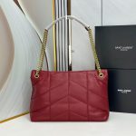 Saint Laurent Puffer Small In Leather Gold Hardware Red 29Cm - Image 5