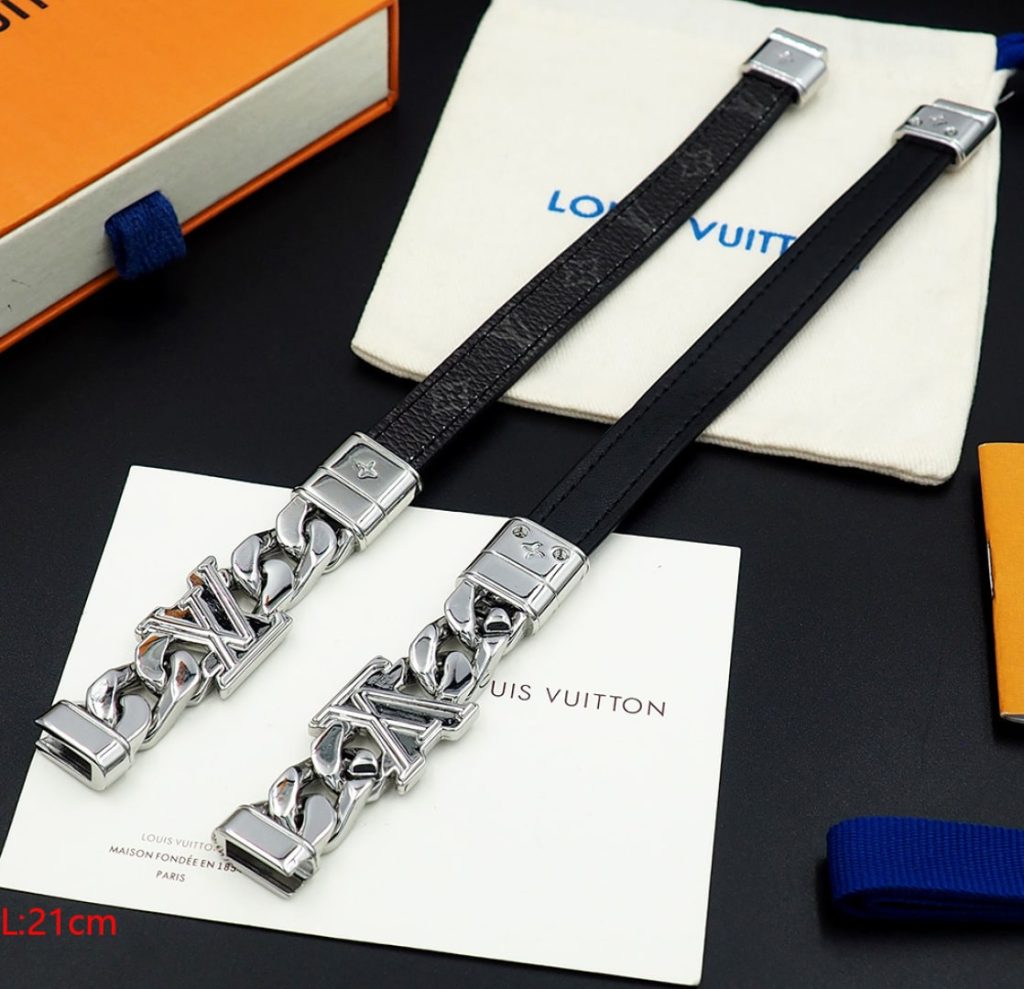 Louis Vuitton Dimension Bracelet Silver Black M8828d - Image 8