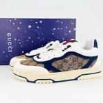 Gucci Men Re Web Trainer Beige And Blue GG Canvas 821730 AAEMC 9566 - Image 3