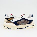 Gucci Men Re Web Trainer Beige And Blue GG Canvas 821730 AAEMC 9566 - Image 4