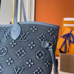 Louis Vuitton Neverfull MM Bag Monogram Denim Blue 32Cm - Image 5