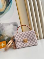 Louis Vuitton Croisette Damier Azur Canvas Top Handle Bag White 25cm N41581 - Image 10