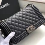 Chanel Boy Medium Handbag Sliver Hardware Black 25Cm A67086 Y09953 94305 - Image 3