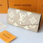 Louis Vuitton Sarah Wallet Bicolor Monogram Empreinte Tourterelle And Crème 19Cm M81049 - Image 3
