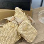 Prada Re Edition 2005 Crochet Bag Raffia Natural Tan 22CM 1BH204 2A2T F0018 V V9L - Image 6