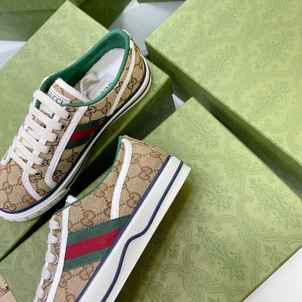 Gucci Tennis 1977 Sneaker Beige Abony 606111 Hvk20 9766 - Image 8