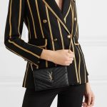 Saint Laurent Classic Cassandre Grain De Poudre Chain Wallet Black 22cm 377828BOW011000 - Image 9