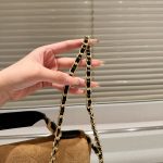 Chanel Large Flap Bag With Top Handle Shiny And Gold Tone Metal Brown Black 29Cm AS5637 B20827 U1536 - Image 8