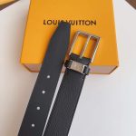 Louis Vuitton LV City Pin Belt Silver Hardware Black 35Mm M0542S - Image 4