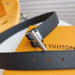 Louis Vuitton LV City Pin Belt Silver Hardware Black 35Mm M0542S - Image 7