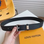 Louis Vuitton LV City Pin Belt Silver Hardware Black 35Mm M0542S - Image 3