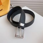 Louis Vuitton LV City Pin Belt Silver Hardware Black 35Mm M0542S - Image 6